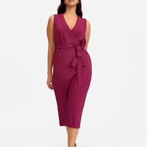 EVERLANE The Japanese GoWeave Sleeveless Wrap Dress Purple 8